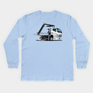 Cartoon Lkw Truck with Crane Kids Long Sleeve T-Shirt